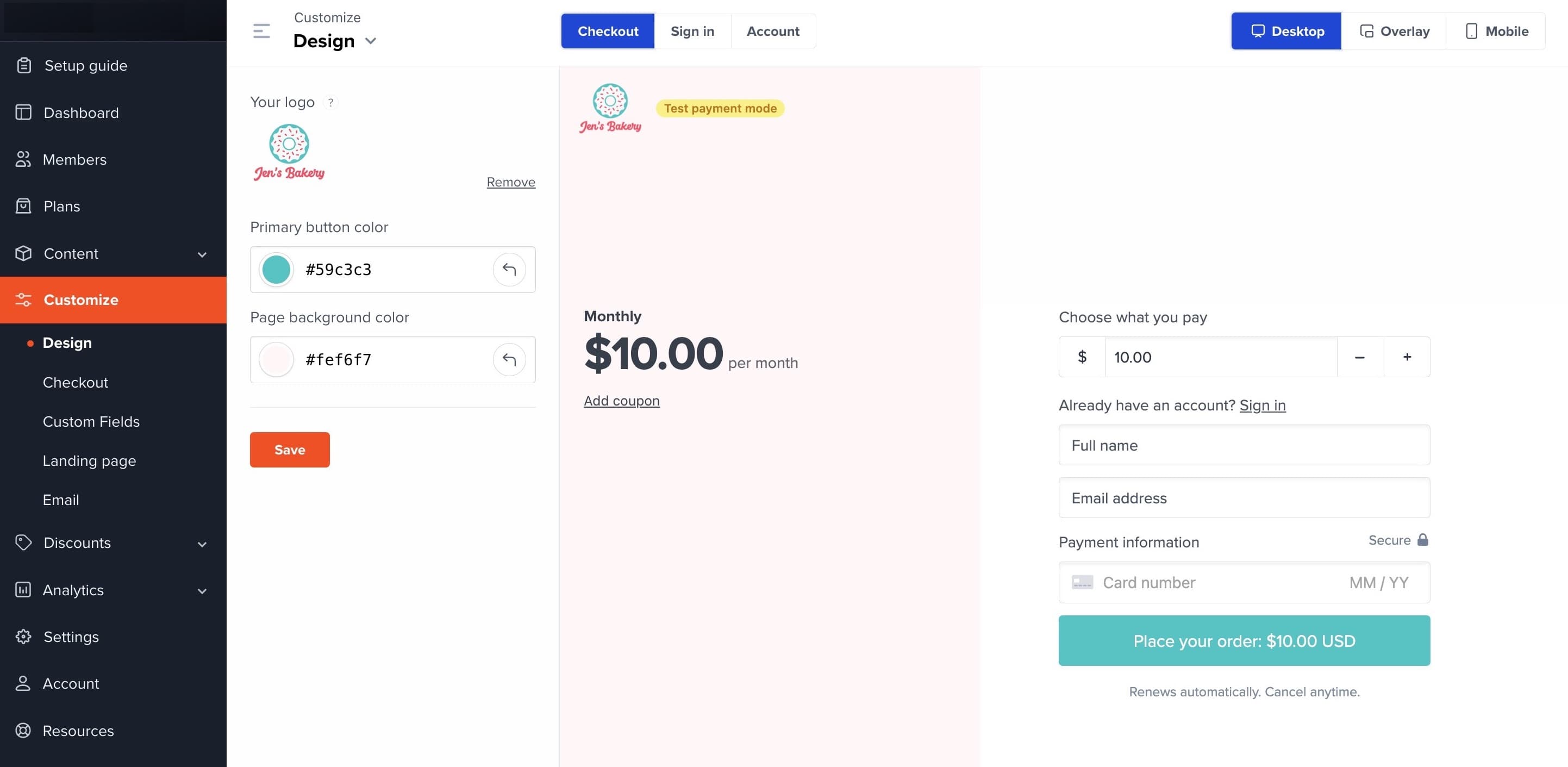 Customize the member experience with our powerful Visual Editor | Memberful